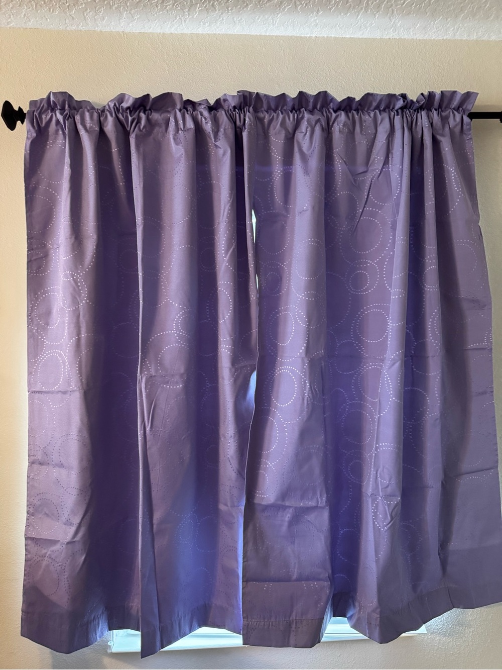Target Lavender Rod-Pocket Curtain Panel with Dotted Circle Design